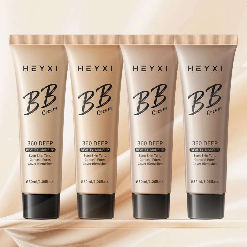 Waterproof BB cream foundation product in four colour shade options for sweat-resistant coverage
