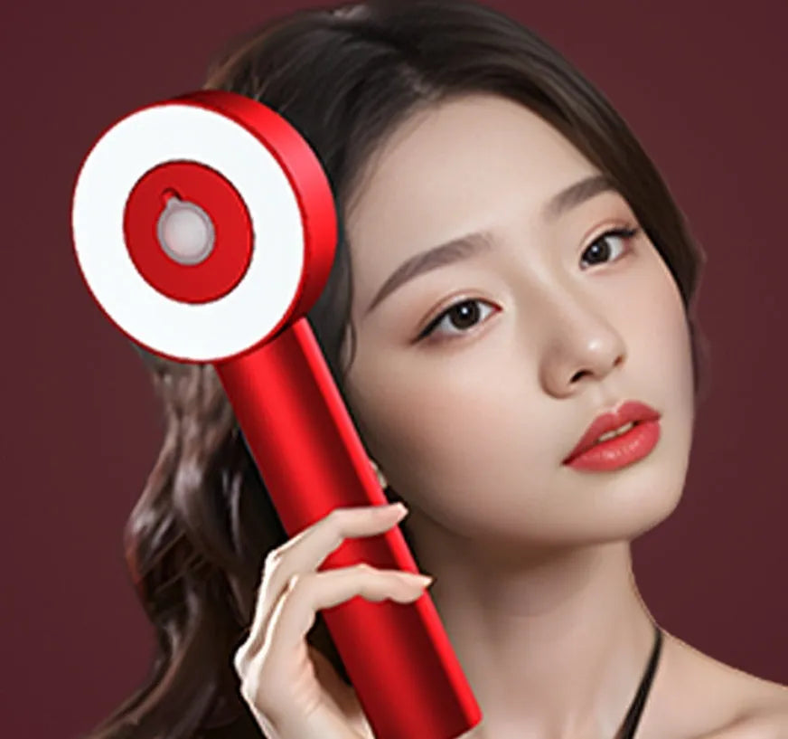 Red and blue light therapy plastic scalp massage hair comb with Type-C charging port