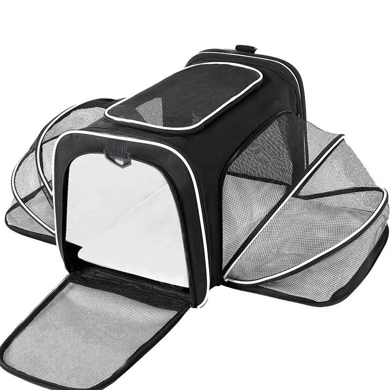 Cat carrier bag in 600D cation fabric shown in large and small size options