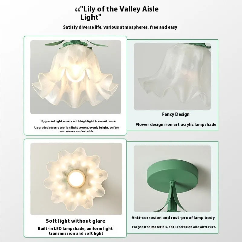 Cream-coloured Linglan flower style corridor aisle light with modern simple design.