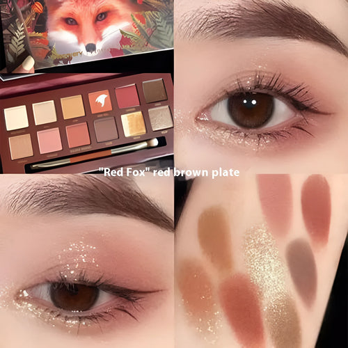 Animal themed twelve-color eye shadow palette with universal skin type design