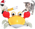 Blue or red crawling crab dog toy with obstacle avoidance sensor and colourful lights