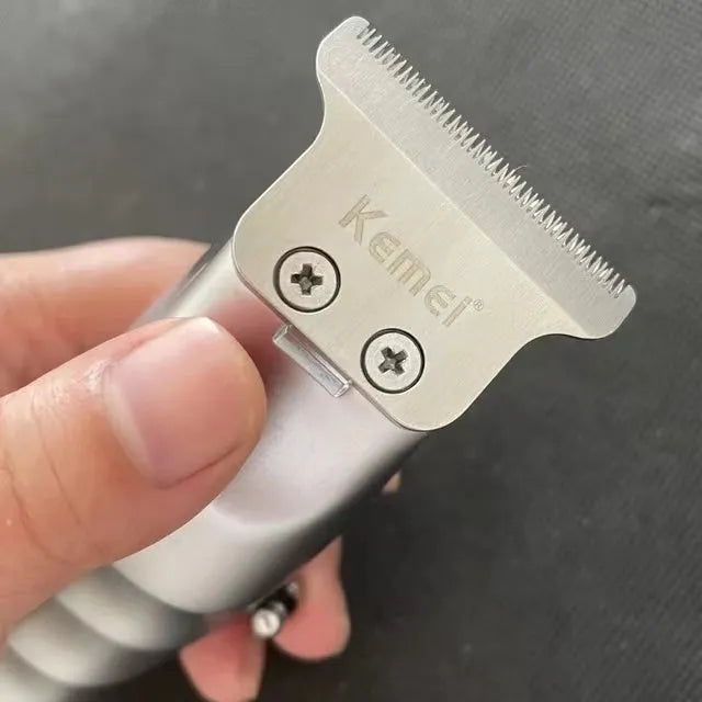 Barber scissors with LCD display on oil head, stainless steel construction with USB charging capability