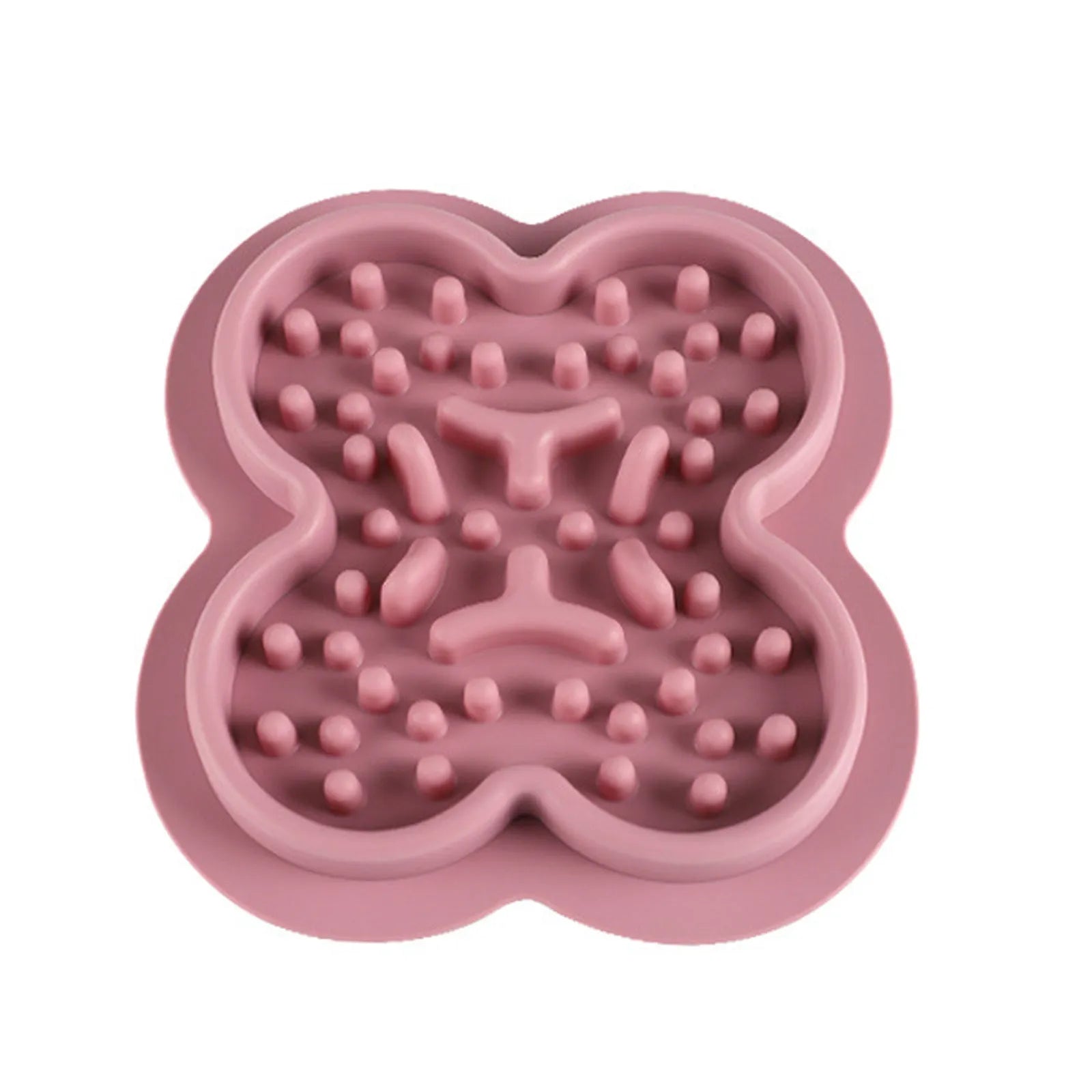 Silicone pet licking mat with textured surface for slow feeding cats and dogs
