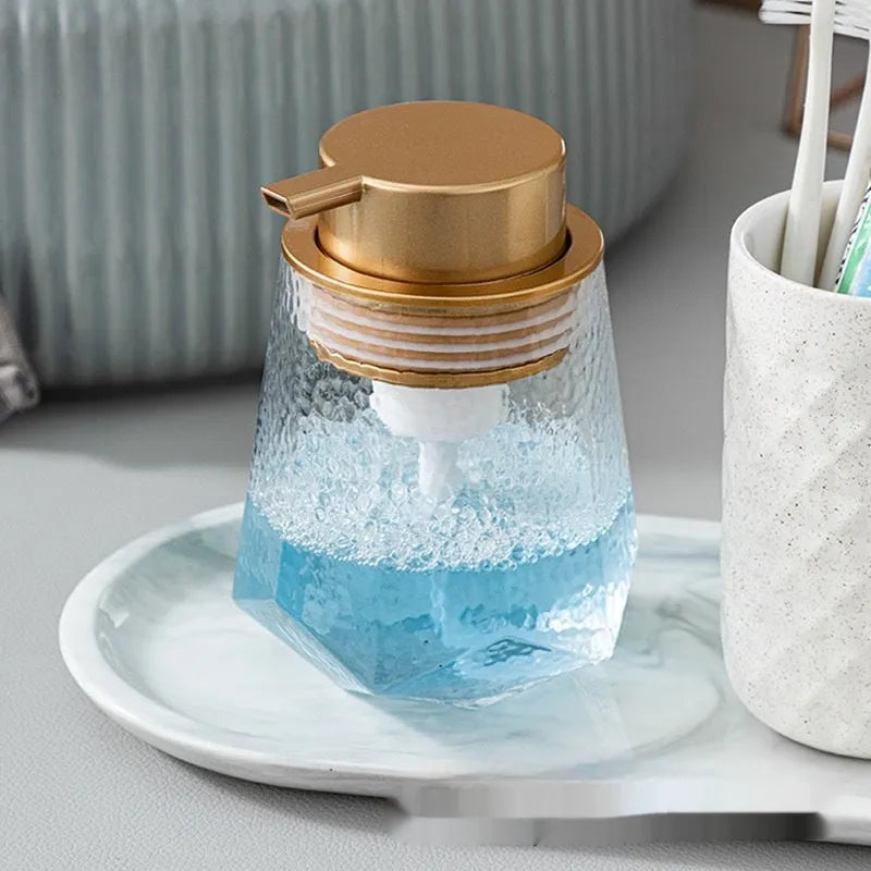 ABS plastic facial cleanser foam pump dispenser with large foam head in four colour options