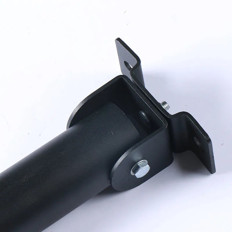 Wall-mounted steel barbell gun barrel rack with 25 tube holders for rod storage