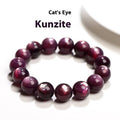 Natural purple lepidolite crystal bracelet with polished round beads in various size options.
