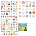 Assortment of colourful printed graffiti vinyl stickers from a 50-piece decorative pack.
