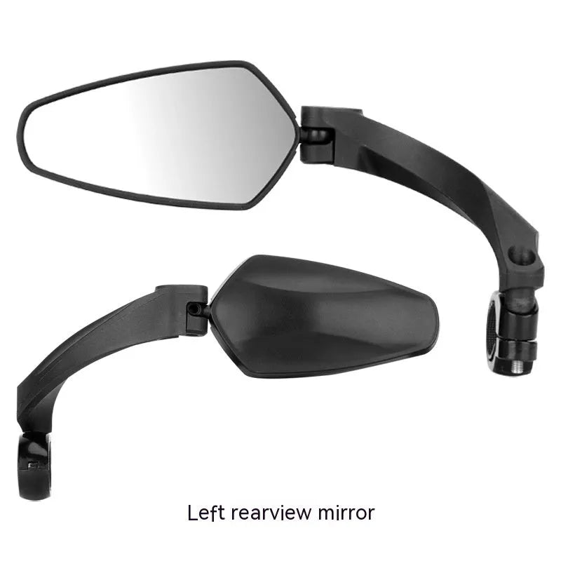 Black PMMA acrylic bicycle rearview mirror for mountain bikes with rotatable mounting