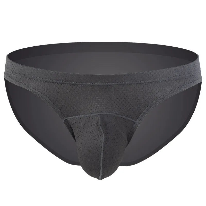 Men's transparent loose fit nylon underwear in multiple colours on size chart