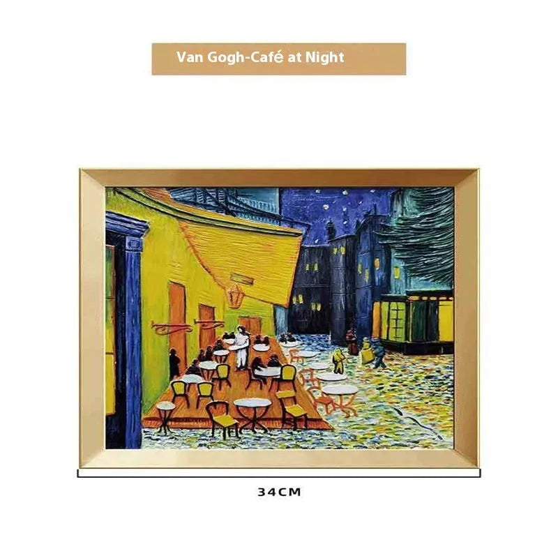 DIY oil painting by numbers kit on epoxy pottery canvas with brushes and paints for Van Gogh Starry Night