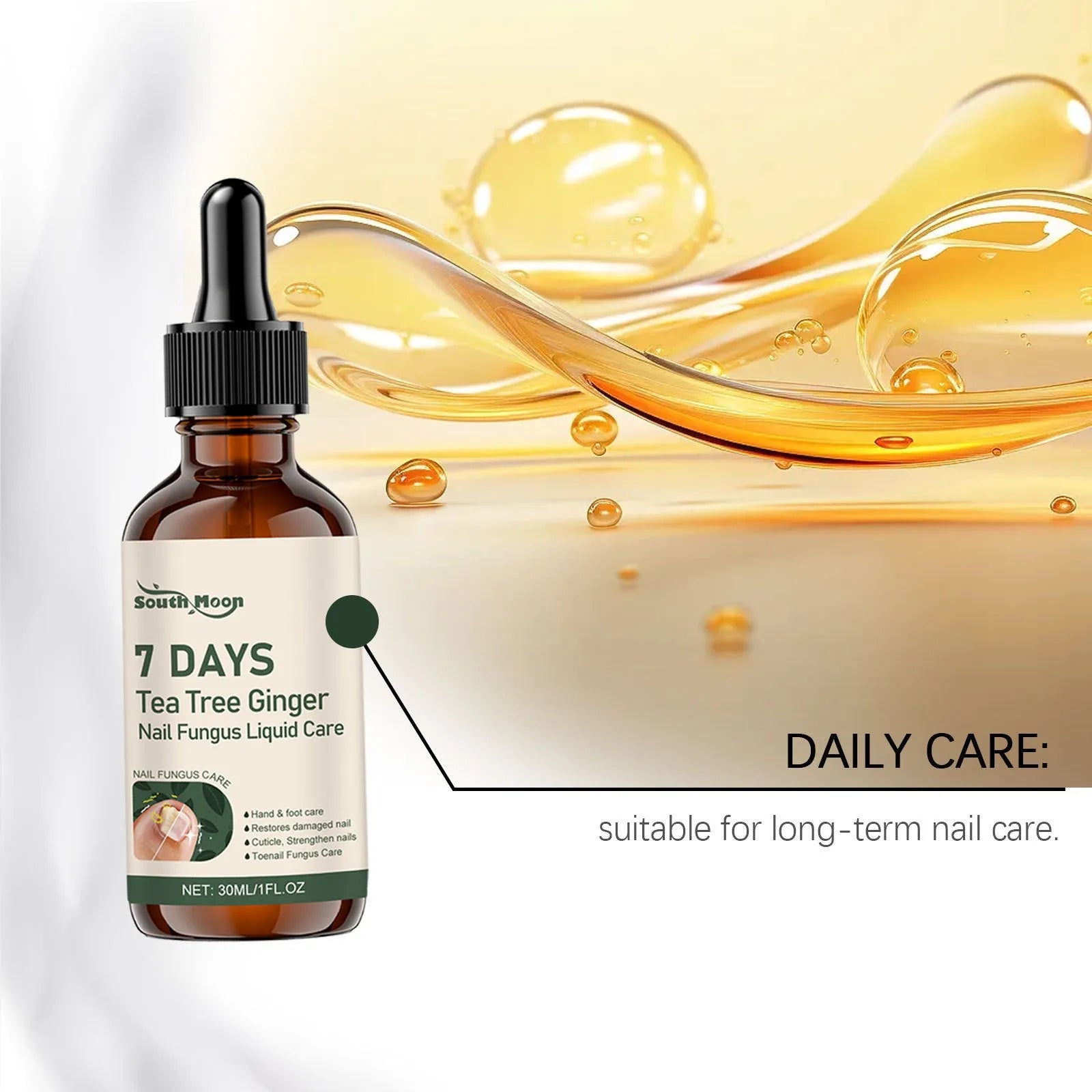 30ml nail care solution bottle with mild brightening and nourishing formula for daily nail appearance improvement