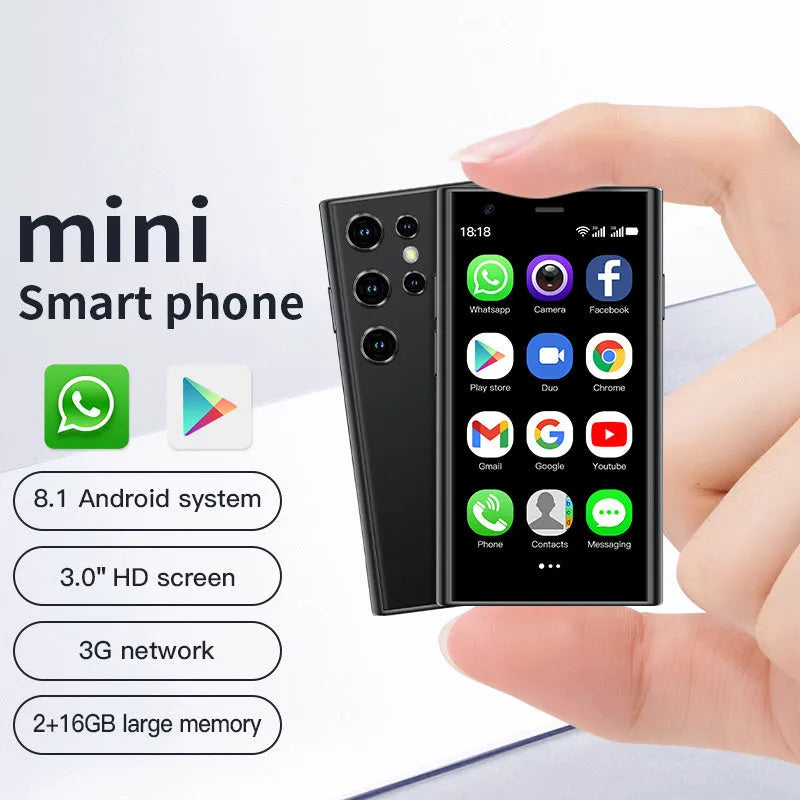 S23PRO XS15 mini smartphone in black, green or pink purple with 30cm screen and straight plate design