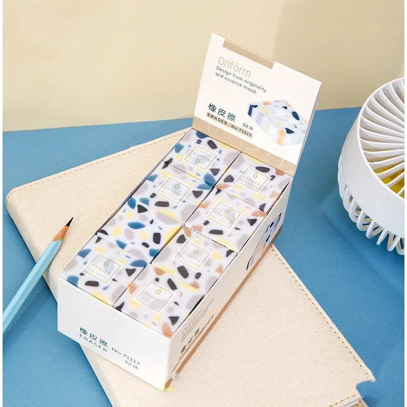 Super Clean Traceless rubber eraser with brick shape for students and office work.