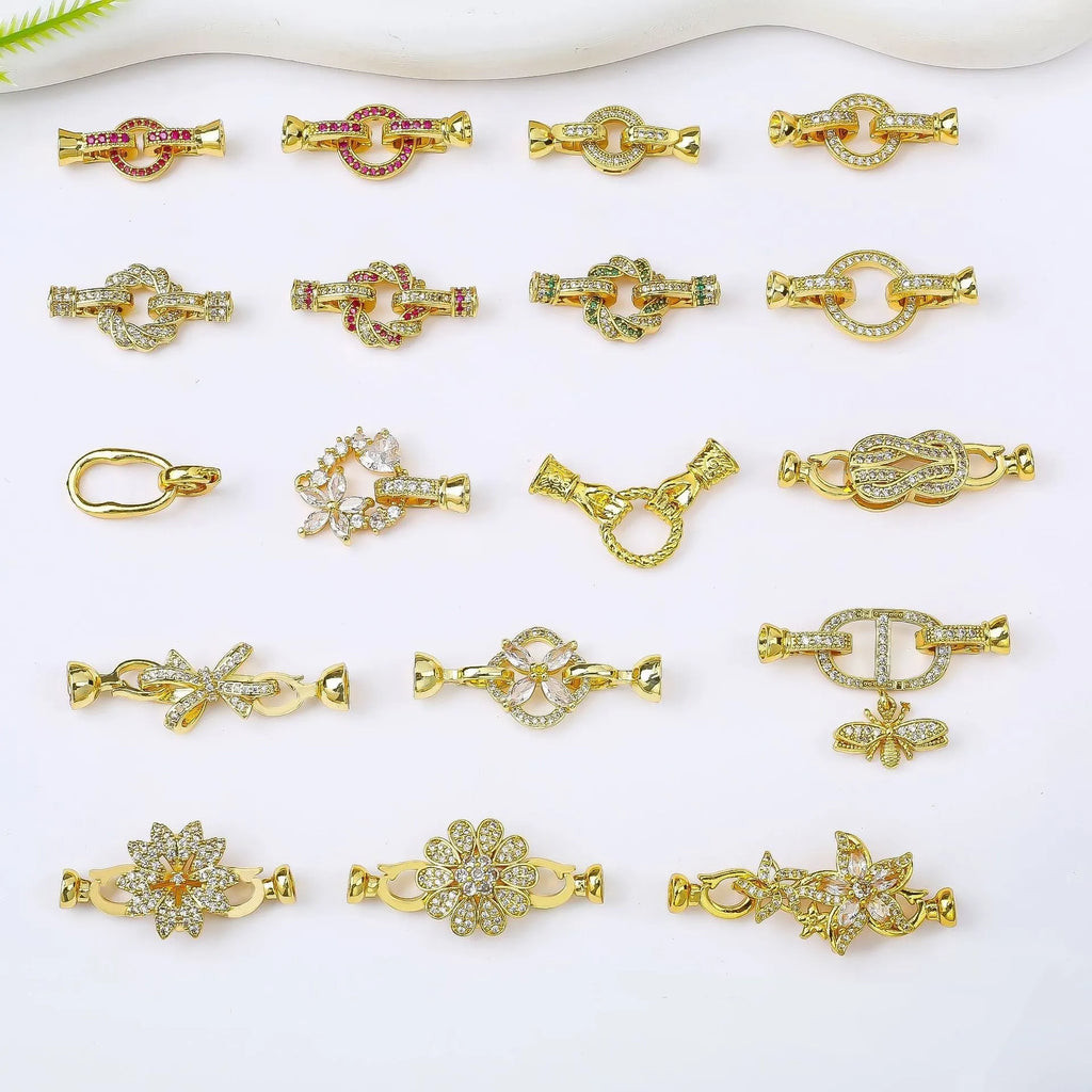 Small gold-plated metal chain buckle for DIY necklace jewellery making
