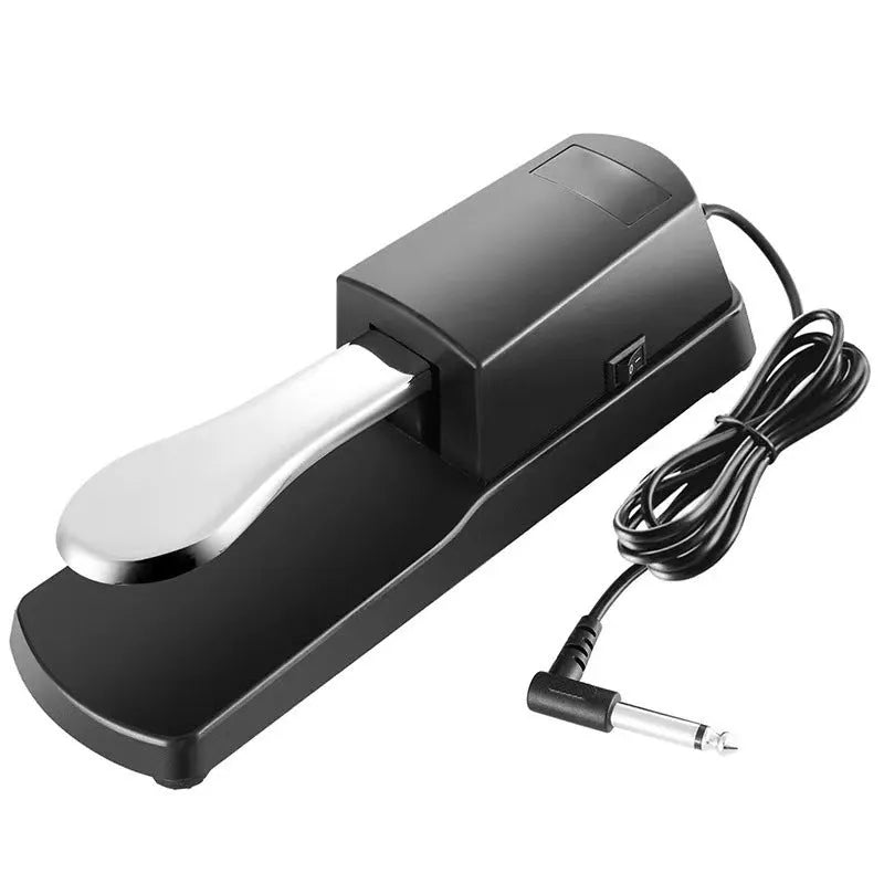 Universal single leg sustain pedal for electronic keyboard and MIDI controller.
