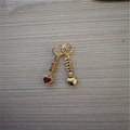 Gold and silver heart-shaped alloy earrings for women with electroplated finishes