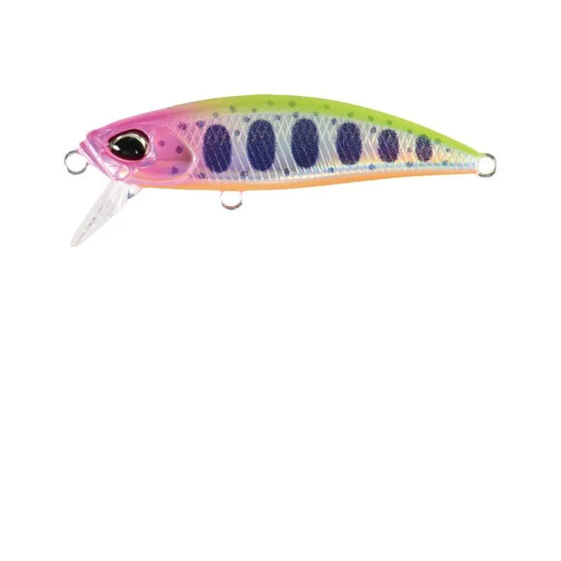 48mm long 6.5g hard fishing lure for mino techniques, shown in one of fourteen available colours.
