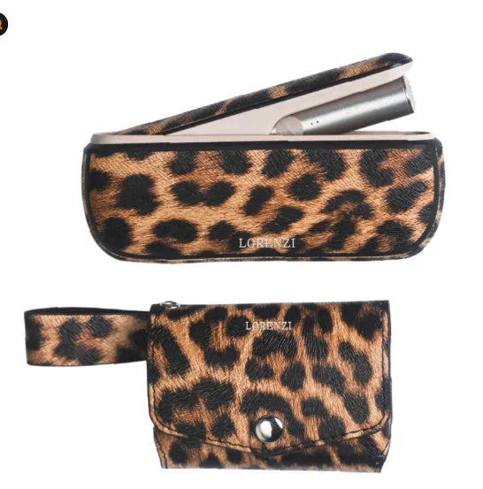 Light luxury storage protective bag in leopard and yellow colours with rectangular shape and zip closure