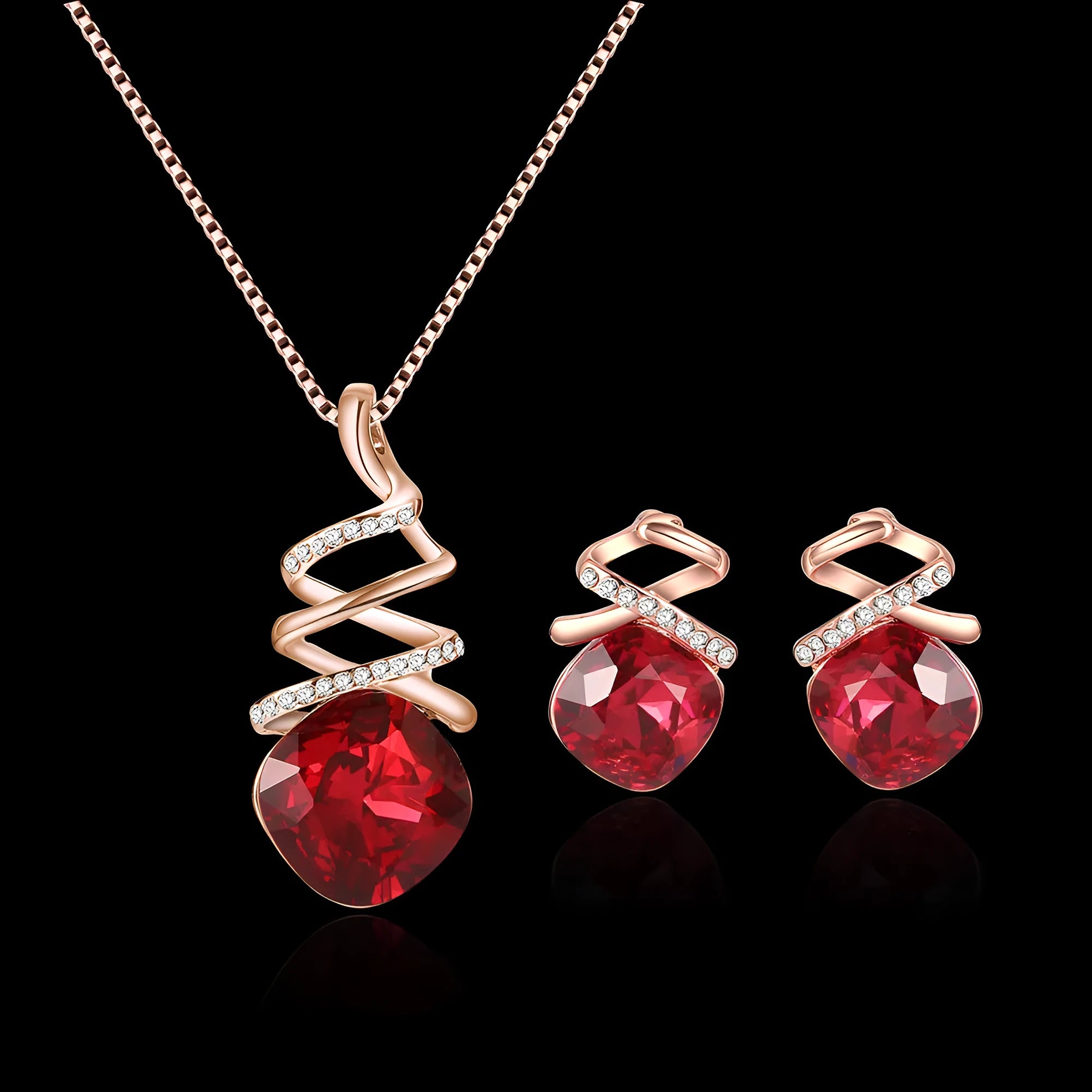 Alloy bridal jewellery set with diamond processed necklace and matching earrings