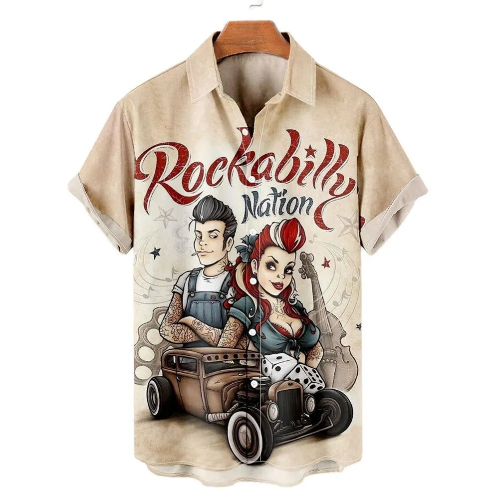 Men's slim fit short sleeve shirt with an all-over digital floral print on polyester fabric