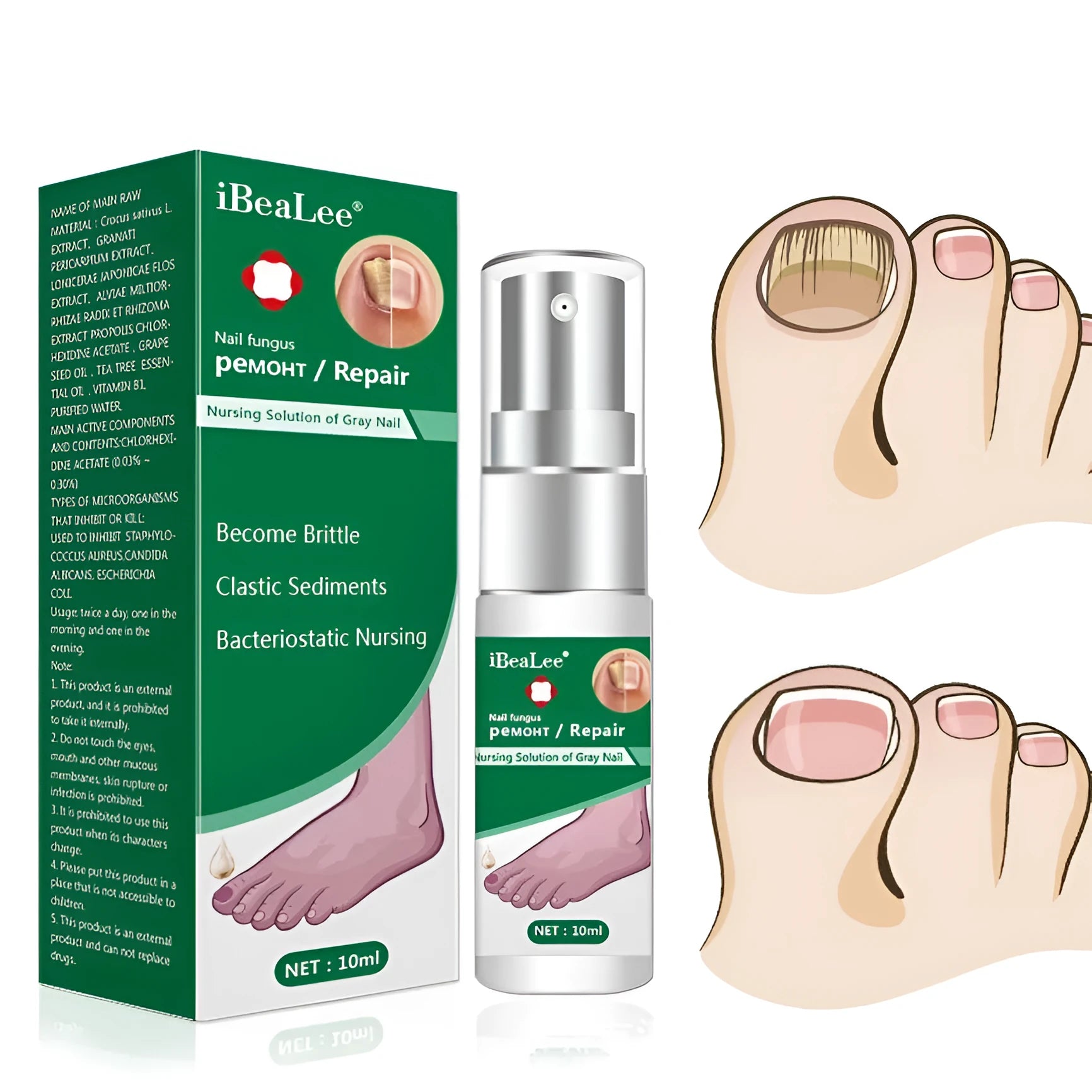 10ml bottle of Deck Antimicrobial Whitenail Liquid for toenail treatment.