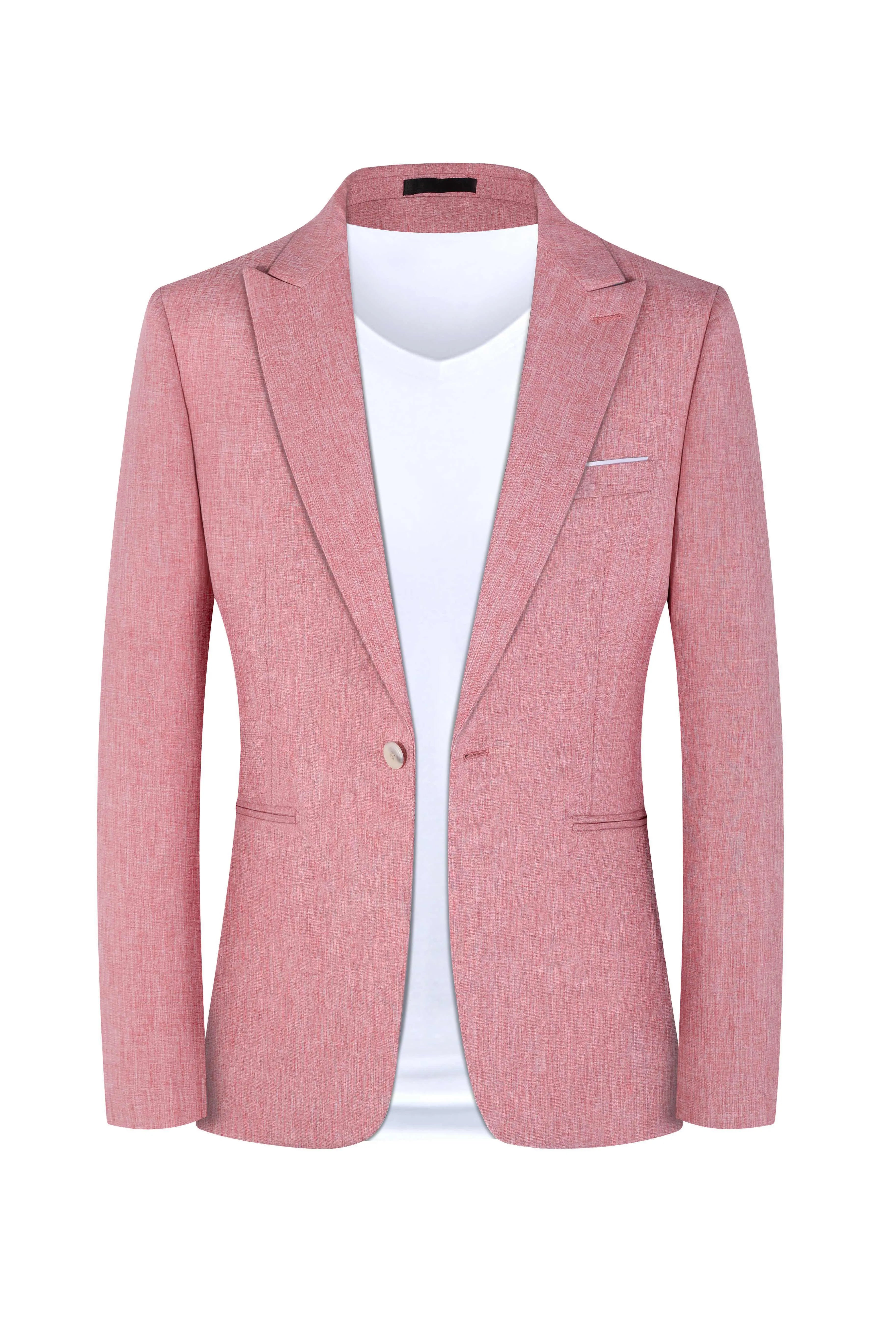 Men's western style suit jacket in pink or light blue for spring summer city fashion wear