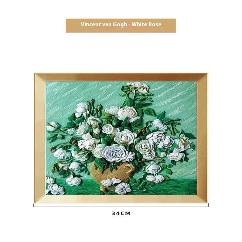 DIY oil painting by numbers kit on epoxy pottery canvas with brushes and paints for Van Gogh Starry Night
