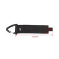 Black gravity strap climbing storage organiser with carabiner hook in three size variations