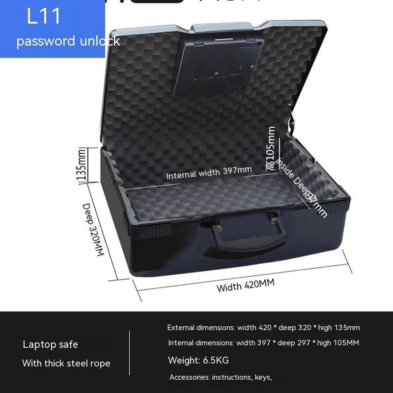 Portable small password safe mechanical lock steel security box L12 model for cash and documents