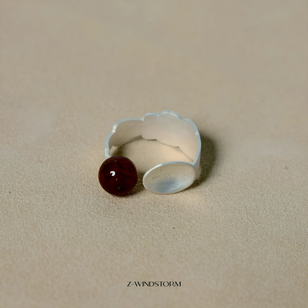 Round spoon stewed pork jewellery set with alloy ring and bracelet featuring diamond shape