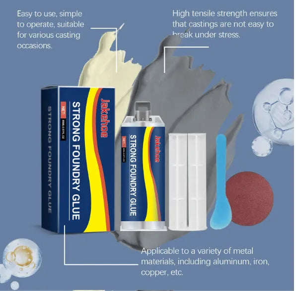 85ml two-component epoxy metal sealant kit with push rod, scraper, and sandpaper for stainless steel copper aluminium repair