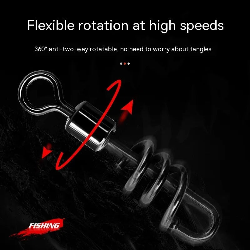 Stainless steel 8-shaped fishing swivel connector for reducing line twist