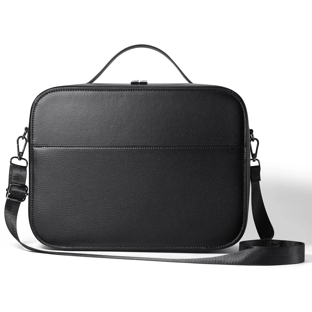 Black superfiber storage box for Apple Vision Pro MR glasses showing interior space.
