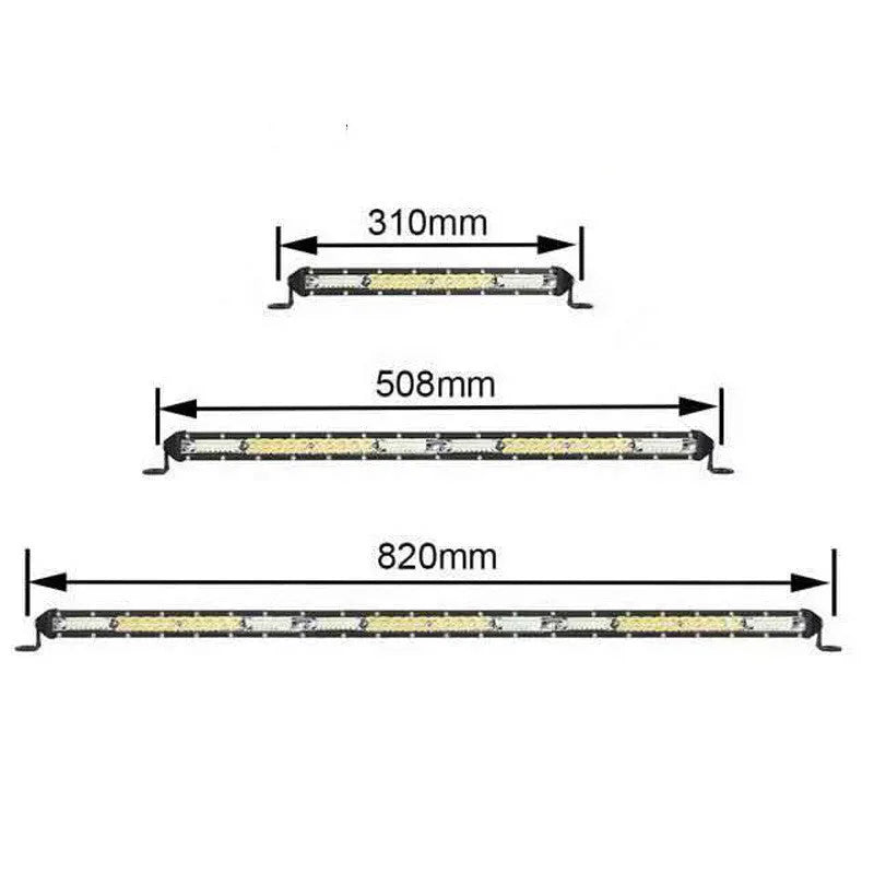Ultra-thin white aluminium LED strip light bar for mounting on a vehicle roof.