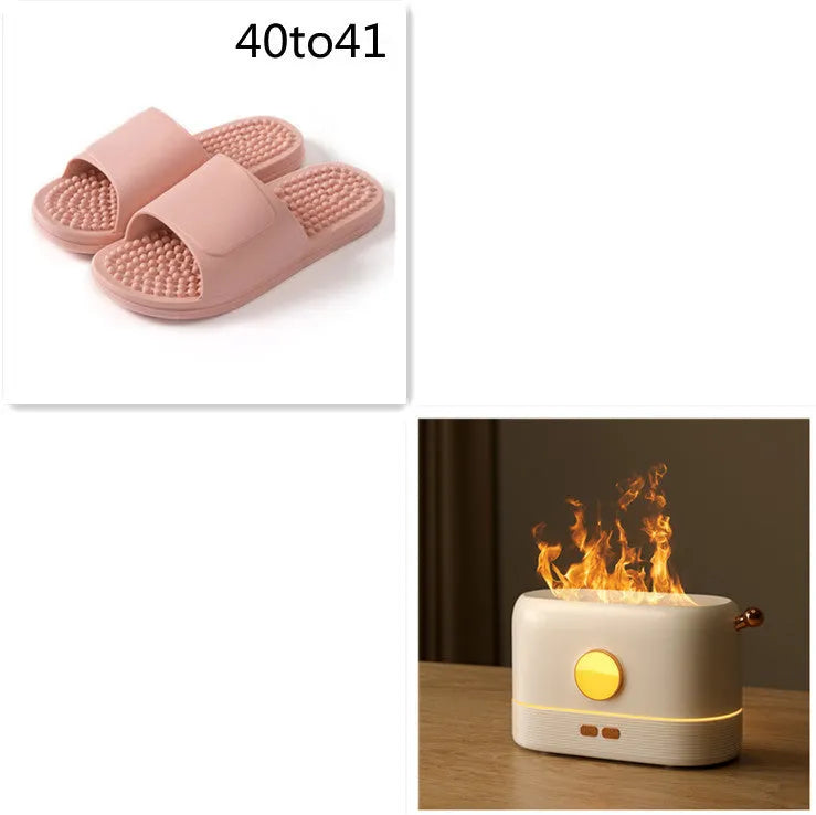 USB-powered desktop humidifier with simulated flame effect and 200ml water tank capacity