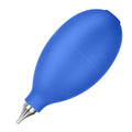 Blue and black rubber air blowing cleaning tool for camera and phone dust removal measuring 9.5cm