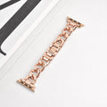 Denim chain pattern metal watch strap for Apple Watch in silver, shown with 22mm lugs.
