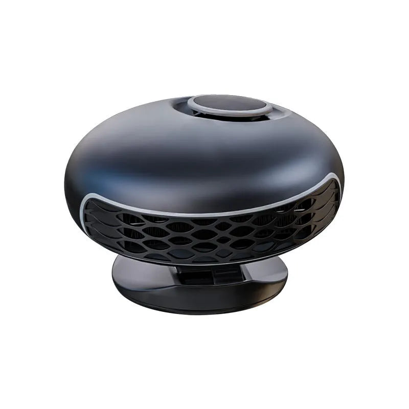 Black car warm air blower heater with power cable for vehicle window defrosting