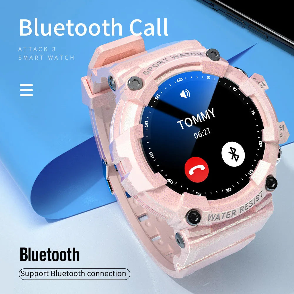 ATTACK 3 IP67 waterproof smart Bluetooth sports watch with round screen on wrist