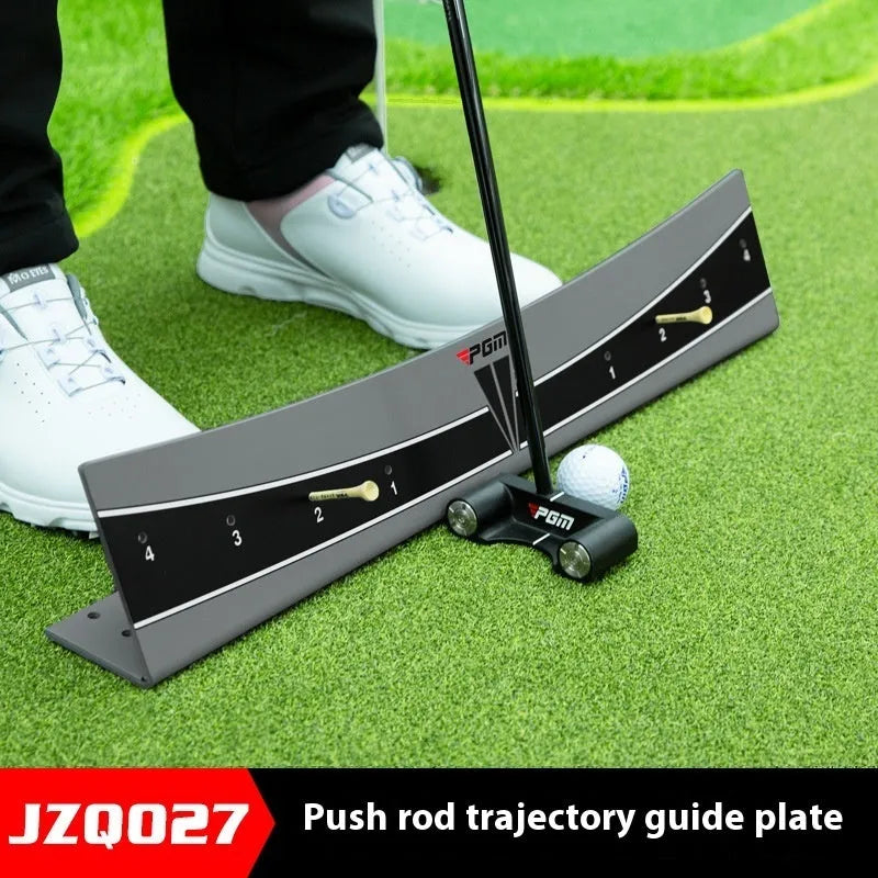 Adjustable golf putter trajectory simulator with PVC construction and push rod balancer