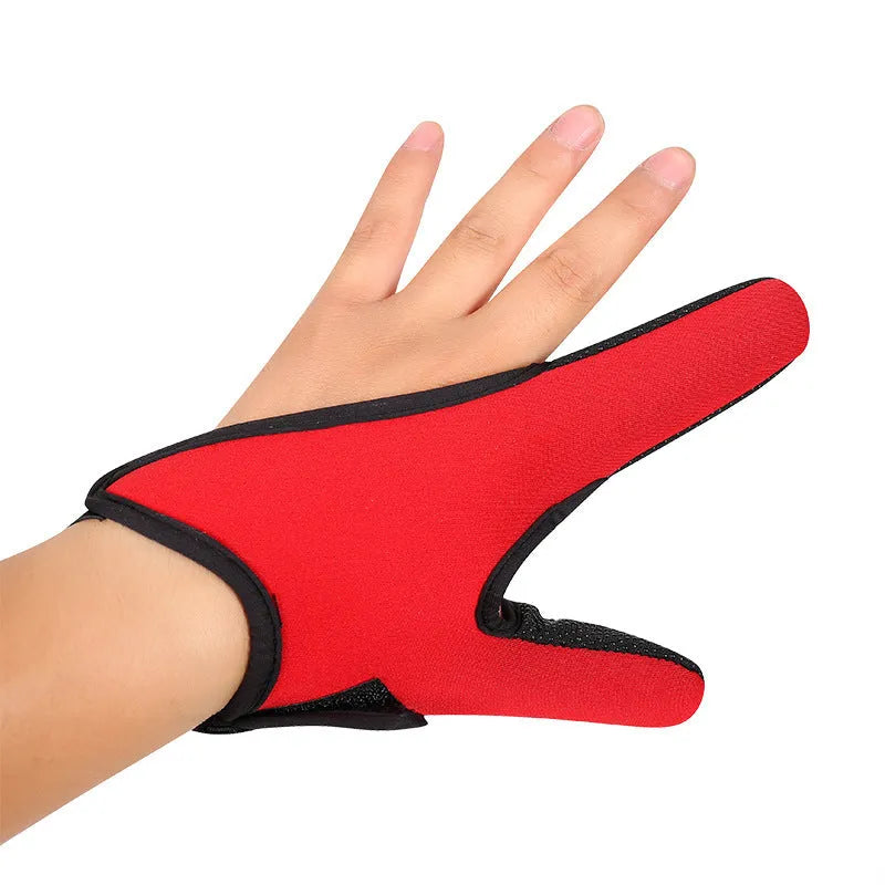 Two-finger fishing glove showing microfiber palm and diving cloth back in camouflage pattern