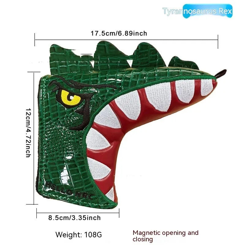 Golf putter sleeve with novelty design options for straight bar clubs