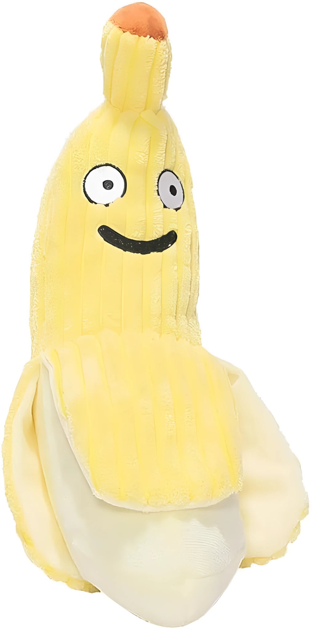 Yellow banana-shaped plush cat toy with crinkle sound and catnip filling