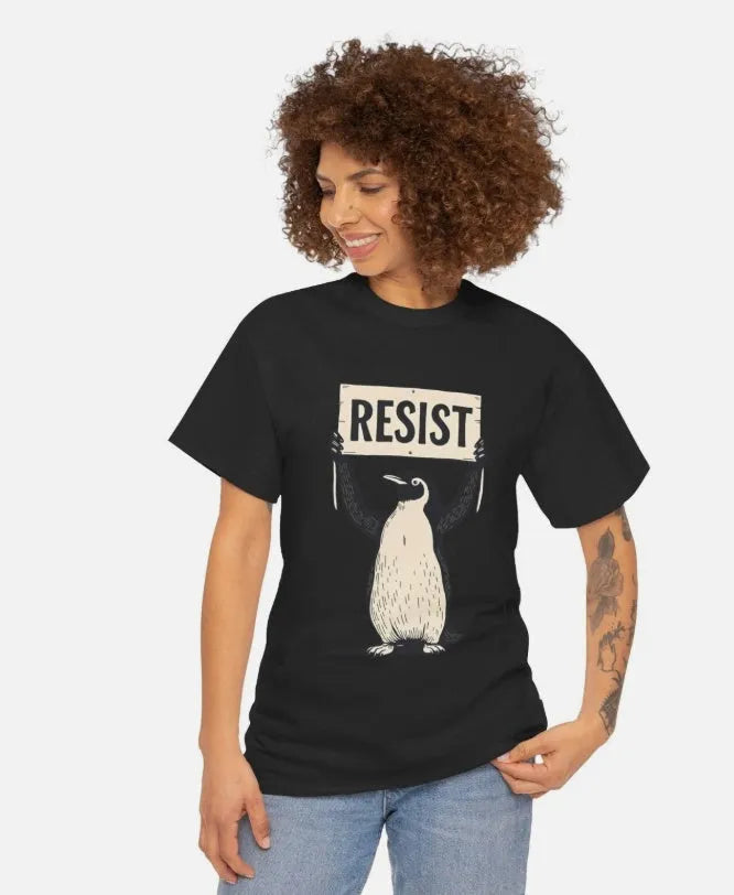 Loose fit cotton T-shirt in black, green or white on a hanger