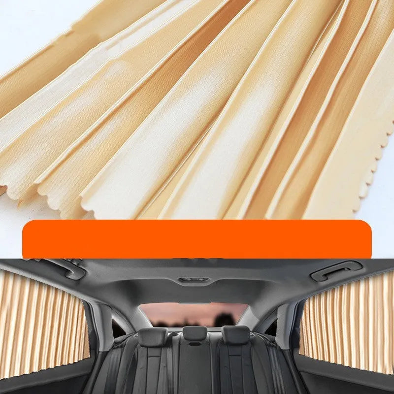Auto retractable car sunshade roller blind in thick opaque cloth material