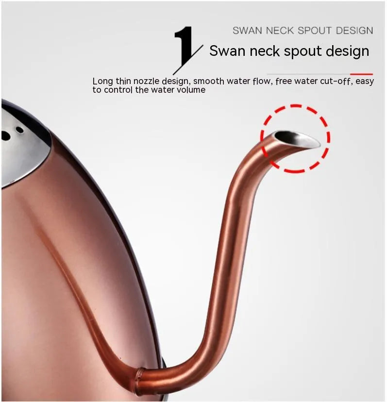Stainless steel constant temperature kettle in gold colour with touch controls and 1 litre capacity