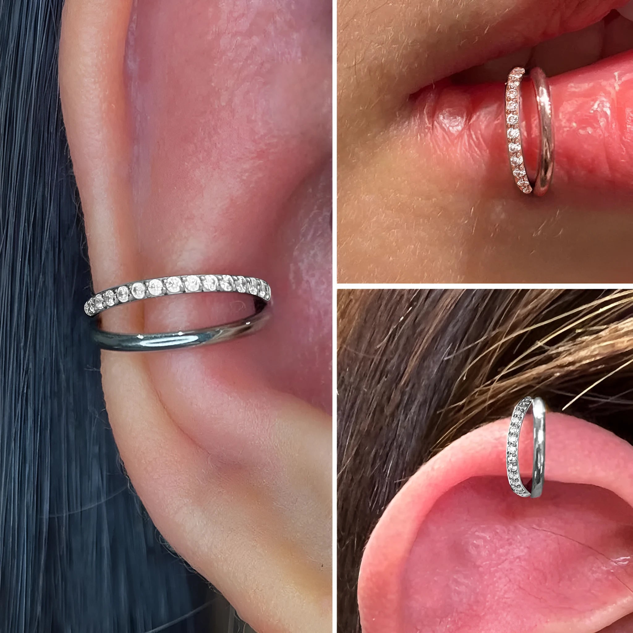 Titanium alloy nose ring body jewellery in silver colour showing circular design with 1.2mm diameter