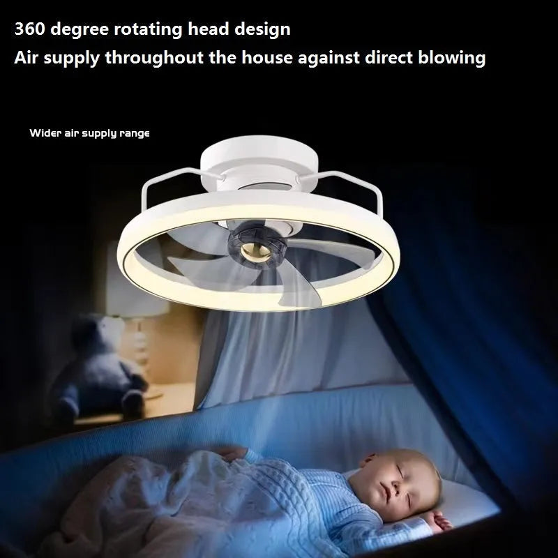 Modern simple ceiling fan lamp with light 500mm diameter PC blades acrylic lampshade