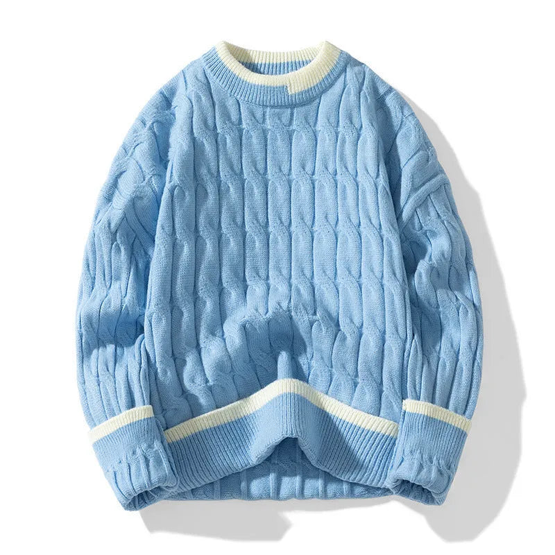 Men's two-piece modal acrylic sweater set loose fit pullover in multiple colour options
